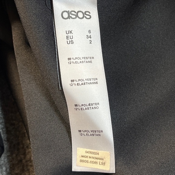 ASOS Black Pleated Knee Length Midi Skirt US Size 2 Back Zip Closure - Picture 9 of 11